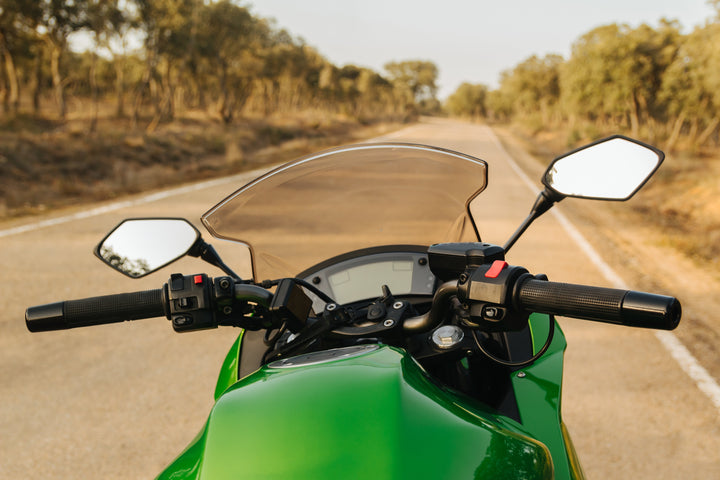 PoV from motorcycle seat on road in New South Wales in Australia